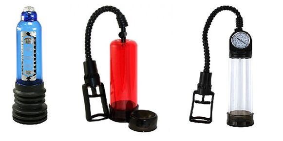 Различни видове помпи, които увеличават размера на пениса