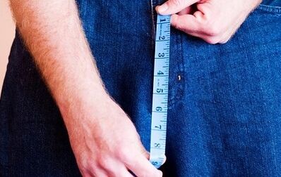 измерване на размера на пениса, след като го увеличите със сода за хляб