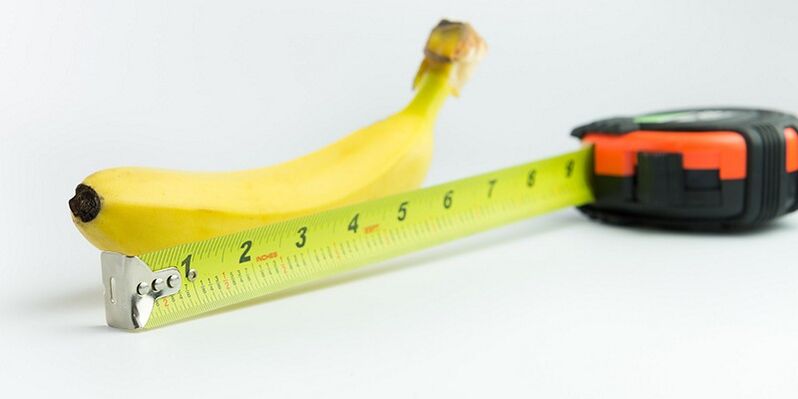 измерване на пениса след операция на примера на банан